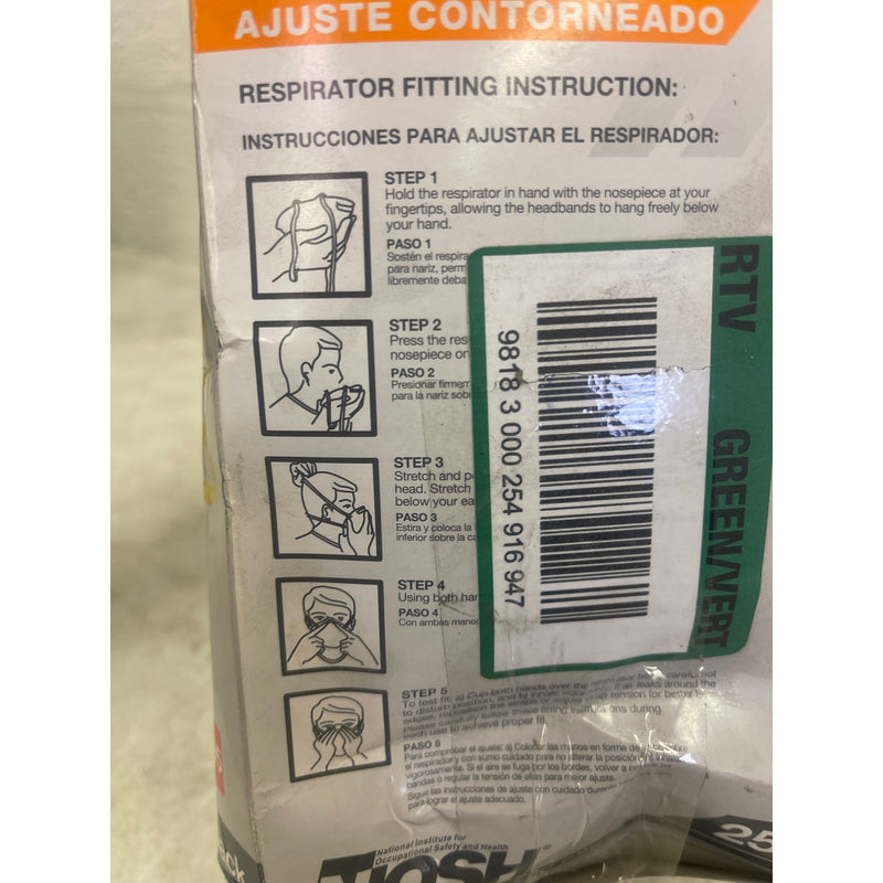 LOT-OF-90 HDX N95 Non Valve Respirator Face Mask, Contour Fit, Head Straps