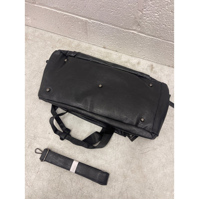 Yaxiang High Quality Leather Large Carry On Bag Travel Tote Duffel Bag - Black