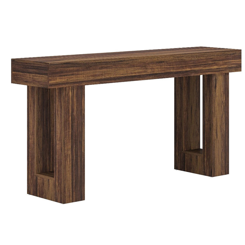 Tribesigns 63" Console Table, Farmhouse Wooden Sofa Table, Brown, Missing Screws