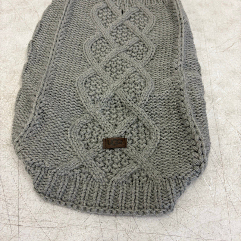 UGG Pet-Classic Cable Knit Dog Sweater Size Large 14-16" Collar - Gray