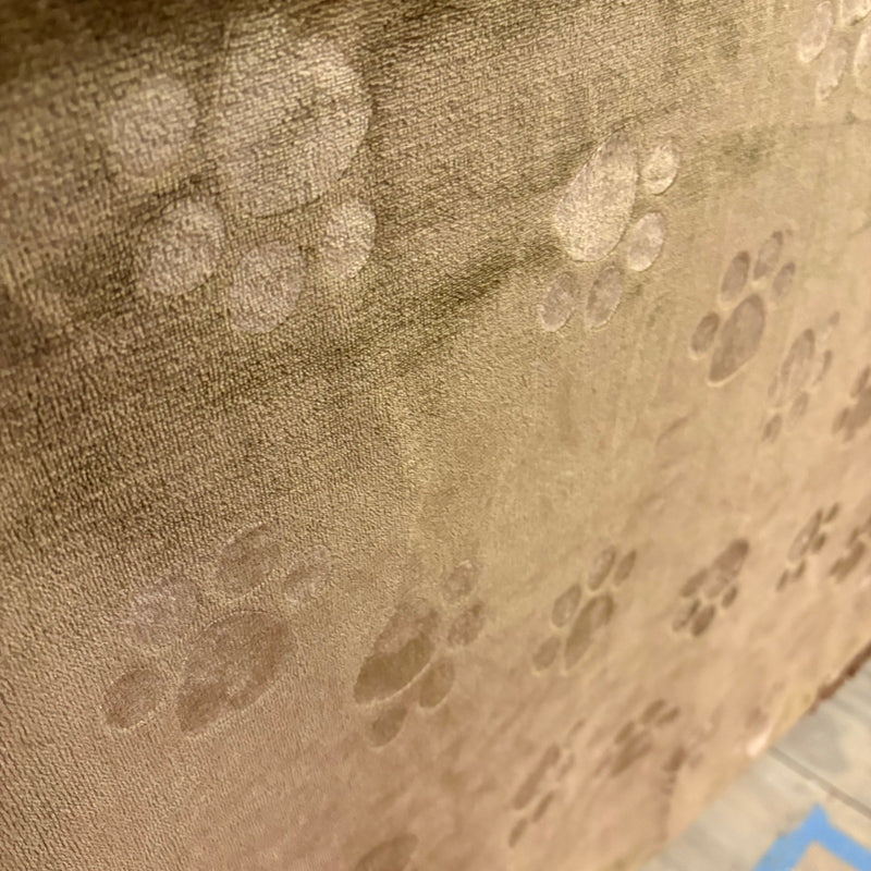 Ugg Dog Blanket 40" x 50" Paw Print Design Dual Sided Fluffy & Soft Side - Brown