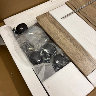 VINGLI 3-Drawer File Cabinet with Lock, 26" H - Wood Rolling Filing Cabinets Oak