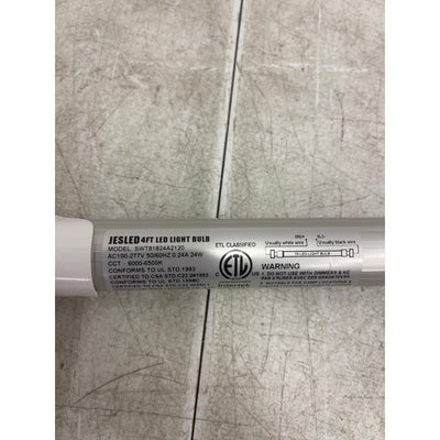 4-PACK JESLED Dual Row T8 LED Tube Light 4FT 24W Clear 3200Lm Double Ended Power