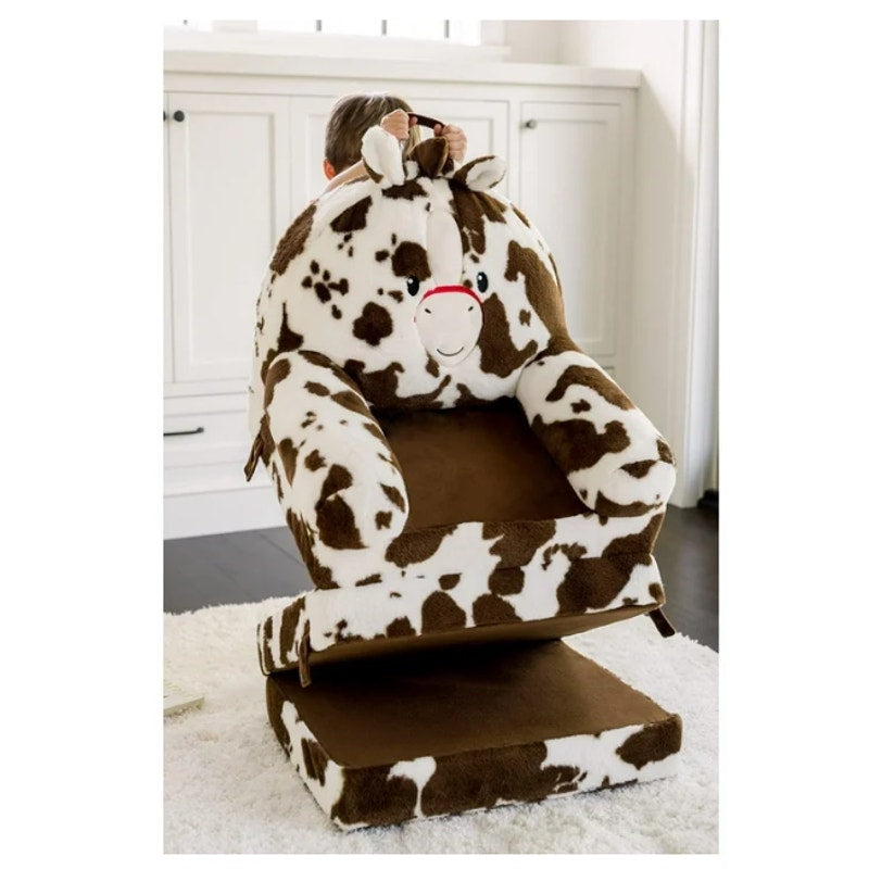Soft Landing Elite Character Sofa Seat & Transformable Fold-Out Lounger - Horse