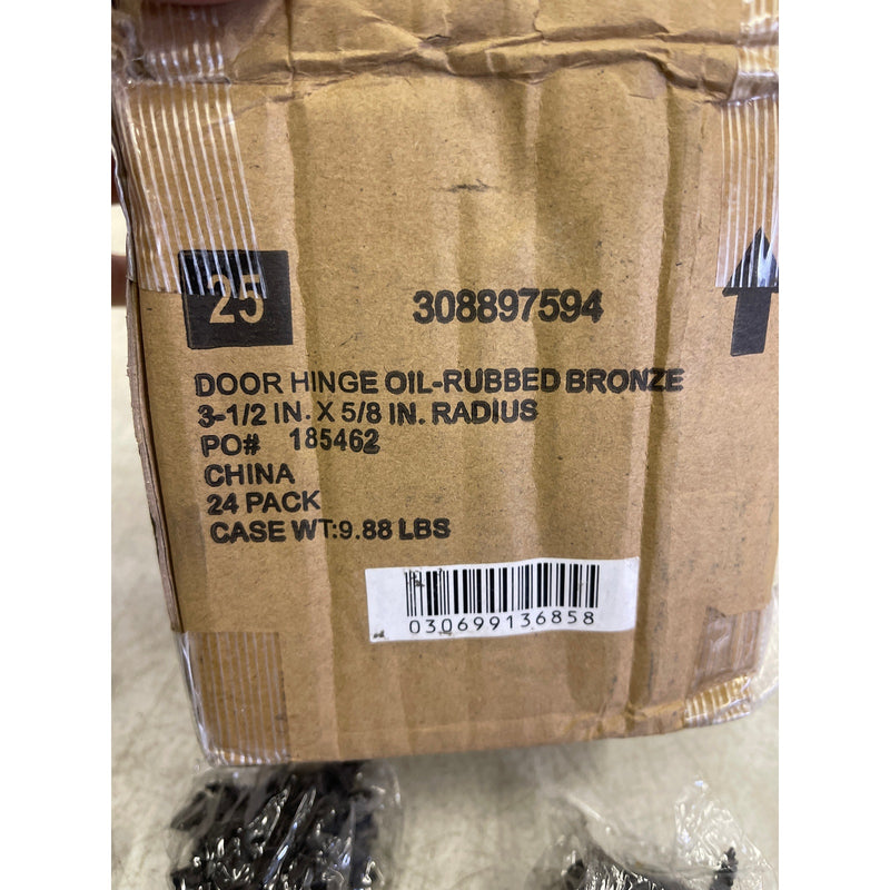 SET-OF-24 Everbilt 3-1/2"x5/8" Radius Dark Oil-Rubbed Bronze Door Hinges
