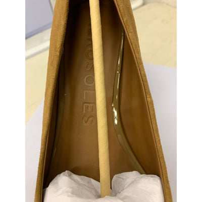 Aerosoles Shoes Betsy Comfortable Women's Almond Toe Pump Brown Suede 11 Wide