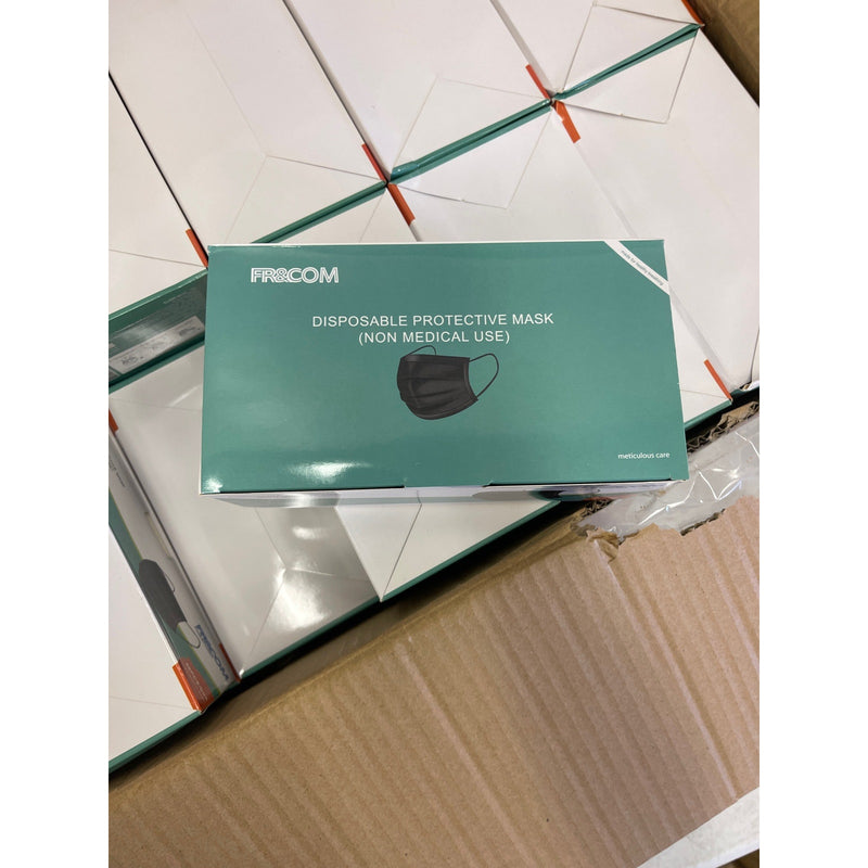 Fresh&Comfort 2000 pcs Disposable Face Masks 3Ply, 50 pcs in Each Box - Black