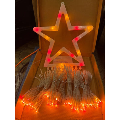 Christmas Decorations Outdoor,11.5 ft 317 LED Star Christmas Tree Lights,8 Modes