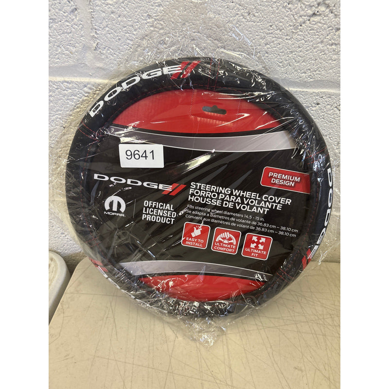 Plasticolor Dodge Deluxe Steering Wheel Cover, Leather-Like, Fits 14.5-15.5"