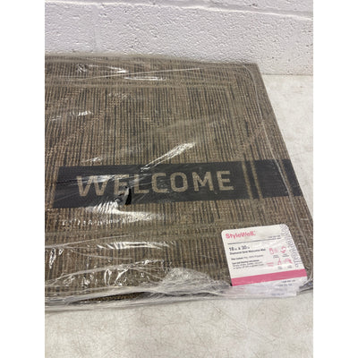 Set-of-2 StyleWell Diamond Grid Welcome Door Mat 18" x 30" Fade Resistant