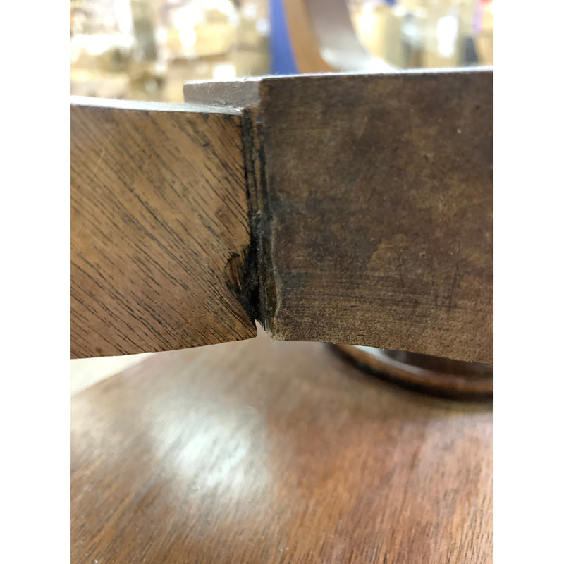 Eclectic Inlaid Mahogany Side Table w Wheels, ca. 1900s SEE DETAILS