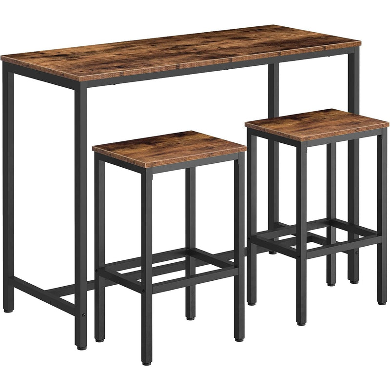 NEW VEVOR Bar Table and Chairs Set 47" Pub Table Set with 2 Bar Stools