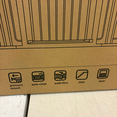 Cumbor 29.7-57" Wide Baby Gate Self Closing Dog Gate Pressure Mounted - White