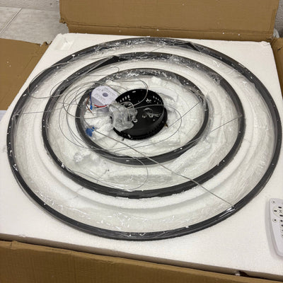 Sheinhot LED 3-Ring Chandelier Round for Living Room Bedroom 3000K-6500K - Black