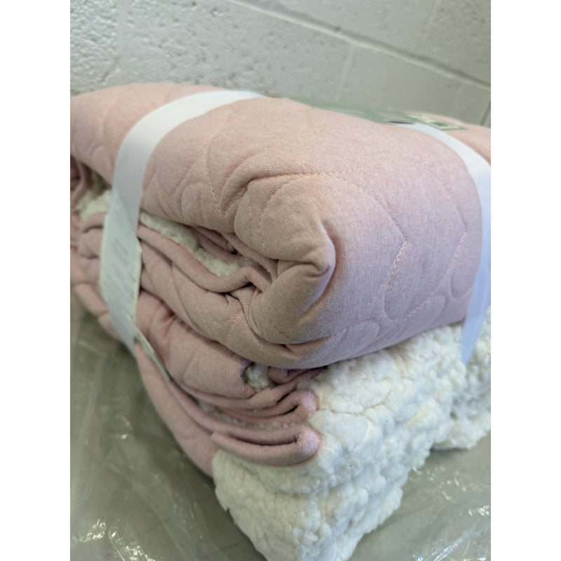 UGG Millie Plush Reversible Quilt Set, 1 Quilt & 1 Sham, Twin - Pink Shell