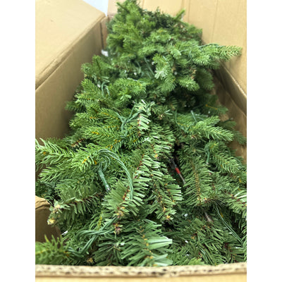 Okicolor 6.5ft Pre-Lit Artificial Christmas Tree Warm Lights & Metal Base Stand