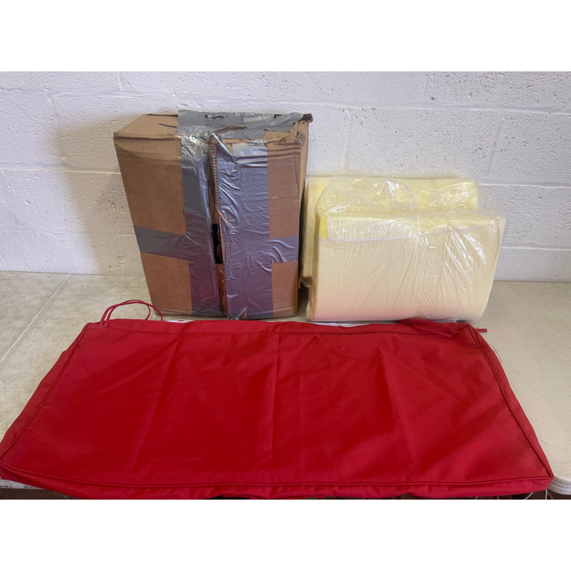 Bench Cushion 48 x 18 x 3 Inch Waterproof Bench Seat Cushion Red Handles & Ties