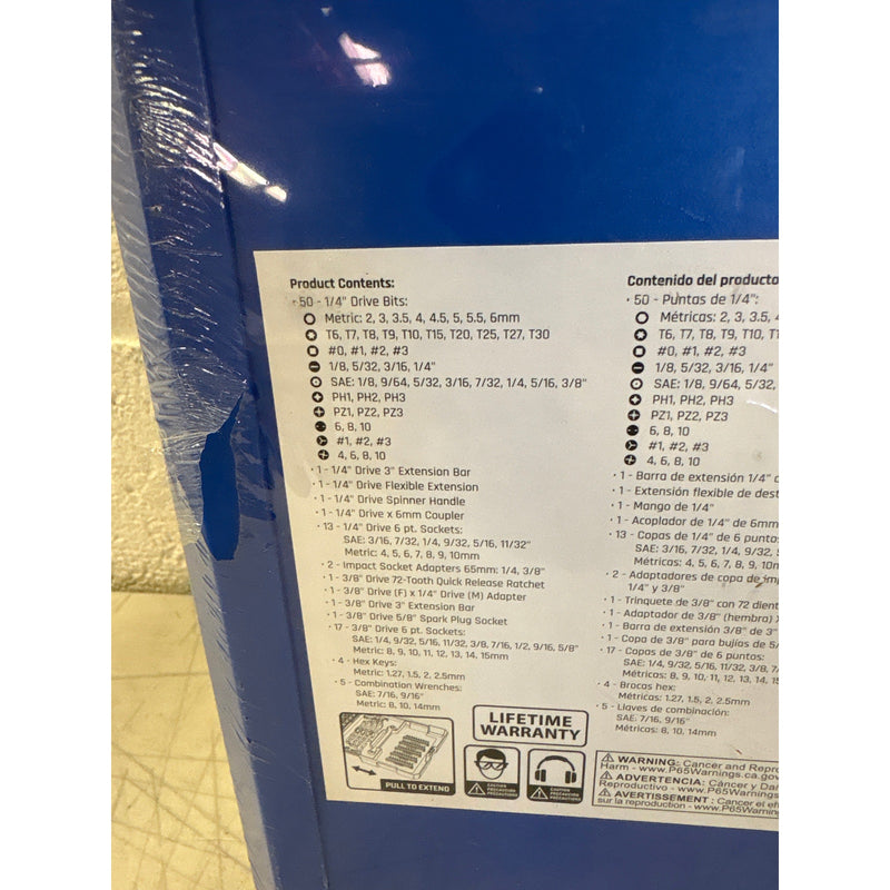 DieHard 1/4" and 3/8" Drive Tool Set, SAE & Metric, 99 Piece 72 Tooth - DHP55312