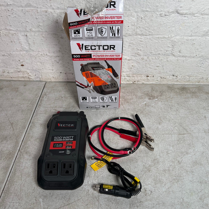 VECTOR 500W Power Inverter, Dual Power Inverter, Two USB Charging Ports