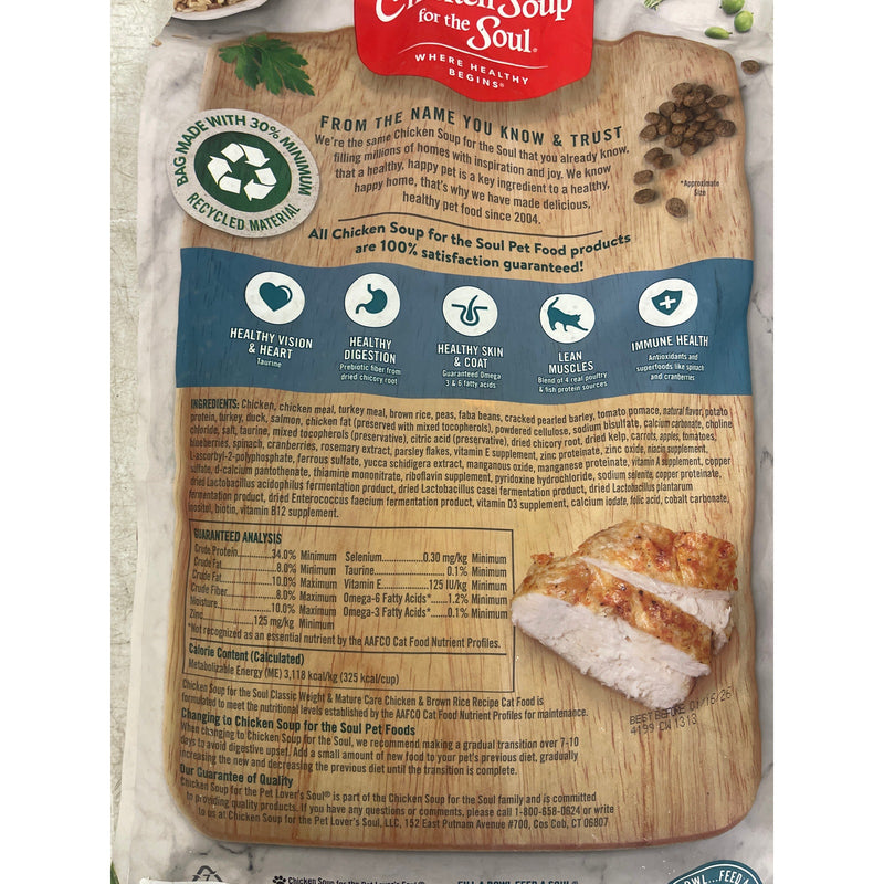 Cat Food Chicken & Rice 12lb Chicken Soup for The Soul Classic Dry Weight&Mature