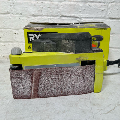 RYOBI 6 Amp Corded 3 in.W x 18 in.L Portable Belt Sander, 820 FRM, NO DUST BAG