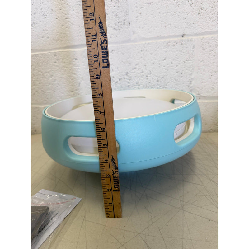 Bladeless Round Ceiling Fan Light with Remote Control, 14in Light Blue Fandelier