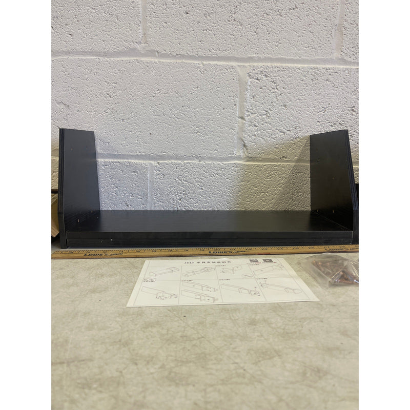 Wooden Desk Office Shelving Unit, 27" x  8" Organizer, Black Wood Finish