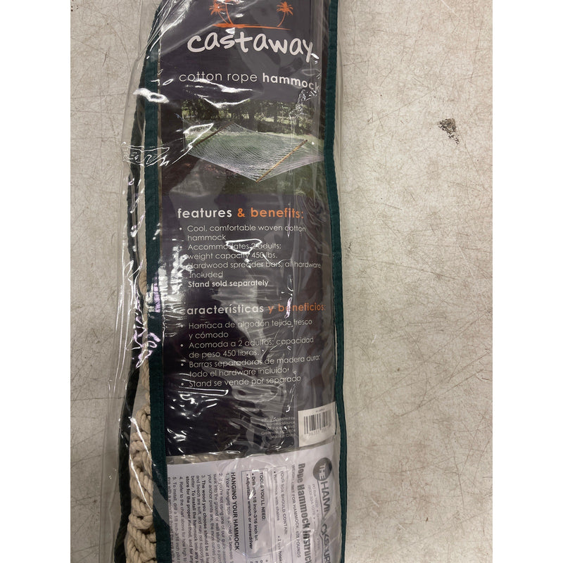 Castaway Living 13 ft. Double Traditional Hand Woven Cotton Rope Hammock