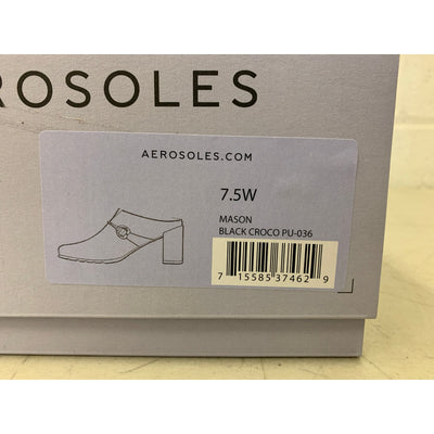 Aerosoles Shoes Mason Mule Women's Pump Black Faux Leather Size 7.5 Wide
