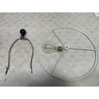 Cinkeda 23.5" USB Table Lamp w Linen Lampshade, Lightbulb Included Brown Rattan