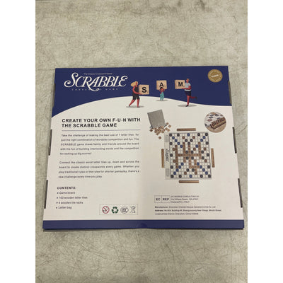 Scrabble Crossword Board Game Classic Original Wooden Tiles Racks 2-4 Player