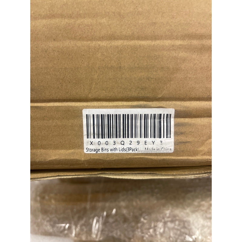 3-Pack Unununu Stackable Solid Wood Storage Chests Bins with Lids 19.5”W