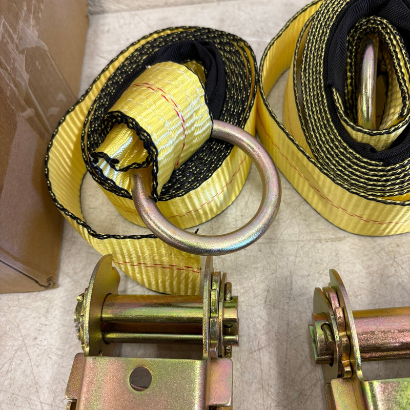 Waltyotur 4 Pcs Auto Lanyard Ratchet Straps 2 x 96 Classic Yellow 3300 LB CAP