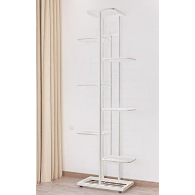 8-Tiers 9-Pot Metal Plant Stand, 55" Tall Plant Shelf Multiple Plants Metal White