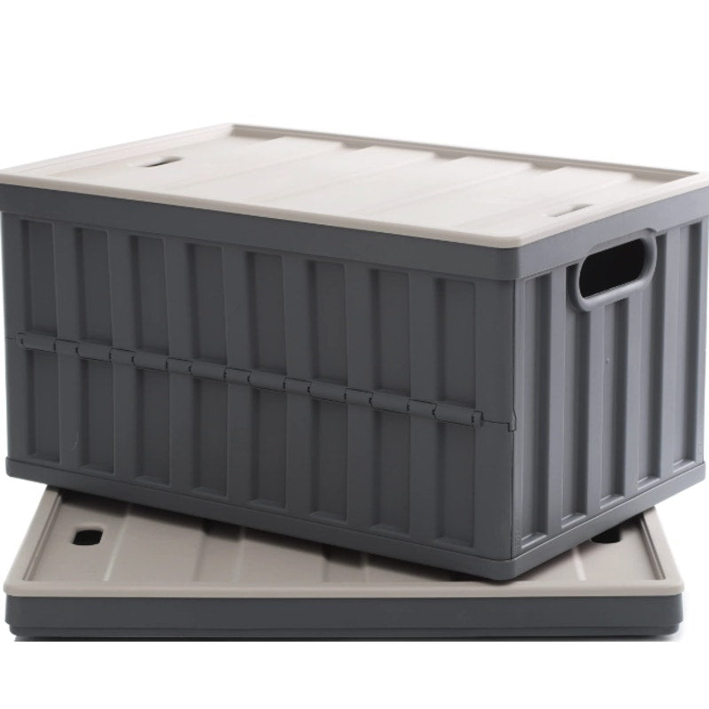 (2pk) Citylife 64L Collapsible Storage Bins with Lids, Heavy Duty Utility Crates