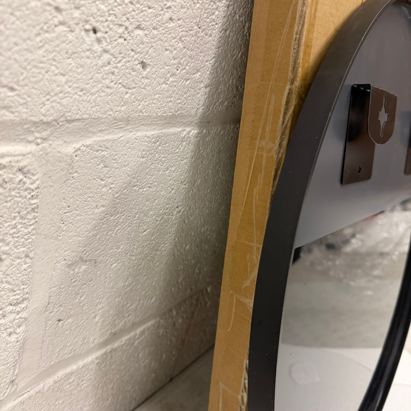 VooBang Round Mirror (20in) Wall Mounted, Simple & Modern, Metal Frame - Black