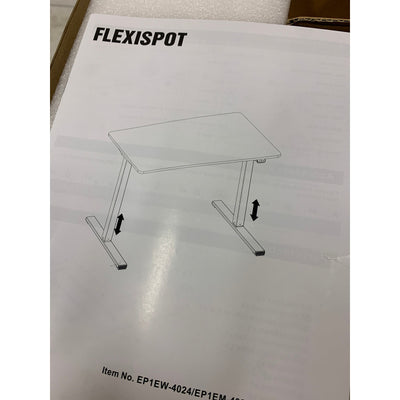 FLEXISPOT Standing Desk Electric Stand Up Desk White/Tan 24"x40"x28" SEE DETAILS