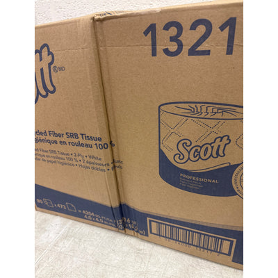 80 Rolls Scott Professional Toilet Paper 2-Ply 100% Recycled Fiber Standard Roll