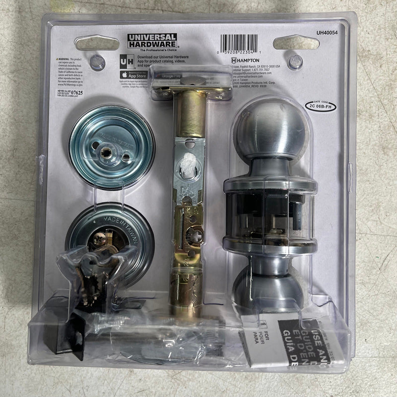 Universal Hardware 2 Entry Knob & Deadbolt Satin Chrome, Light Duty Commercial