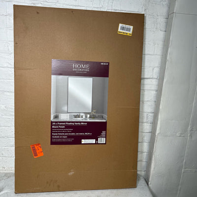 Home Decorators 26" W x 38" H Rectangular Floating Vanity Mirror Framed Black