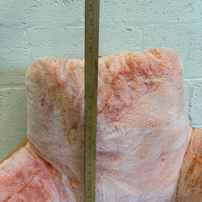 UGG Plush Backrest Pillow, 36"W x 20"H Reading Pillow Soft Orange Fuzzy, Frosted