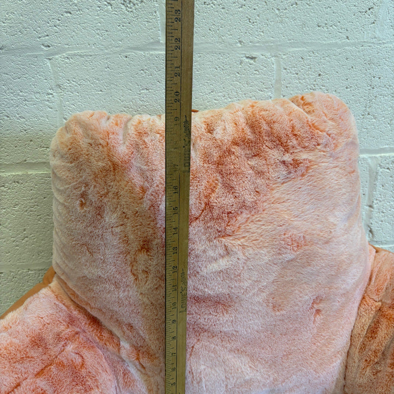 UGG Plush Backrest Pillow, 36"W x 20"H Reading Pillow Soft Orange Fuzzy, Frosted