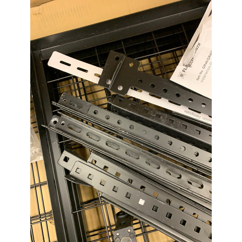 FLEXIMOUNTS Overhead Garage Storage Rack, 3ft x 8ft Adjustable Height, READ