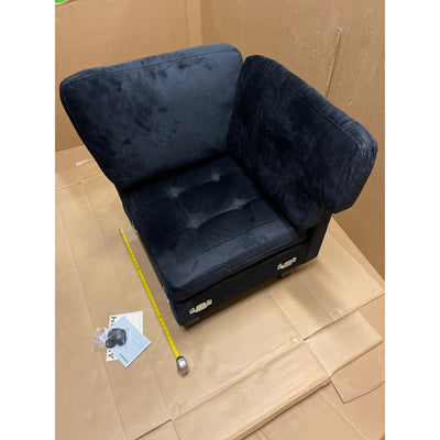36x34x29" Corner Chair w Cushions, Sectional Piece, Soft - Dark Blue