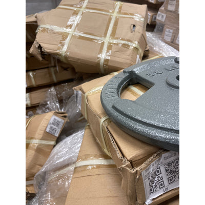 SET-OF-2 NEW 33-Pound 15 KG Metal Weight Plates, Standard Size, Gray, MANY AVAILABLE