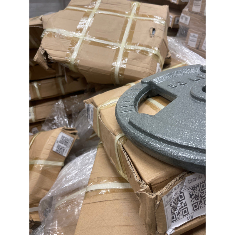 SET-OF-2 NEW 33-Pound 15 KG Metal Weight Plates, Standard Size, Gray, MANY AVAILABLE