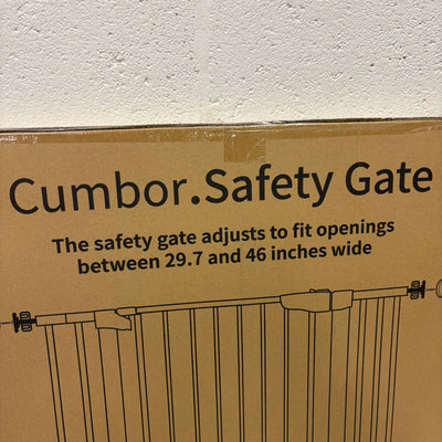Cumbor 29.7-46" Wide Baby Gate Self Closing Dog Gate Pressure Mounted - Black