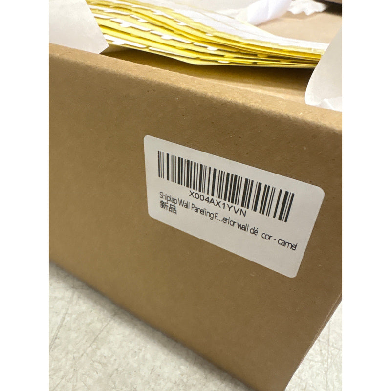 DECORITA Shiplap Felt Wall Panels 23-SqFt Interior Wall Decor, Camel /Tan 24pcs