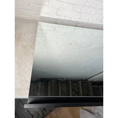 Gloria Rectangle Mirror with Shelf 47 in. W x 31 in. H, Black, Wood, Wall Mount