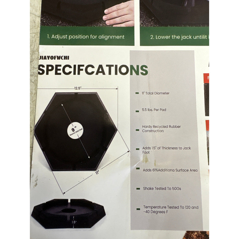 PACK OF 4 RV Leveling Pads 9" Round Landing Feet Jack Stabilizers 5000lbs CAP